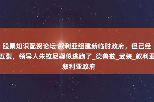 股票知识配资论坛 叙利亚组建新临时政府，但已经四分五裂，领导人朱拉尼疑似逃跑了_德鲁兹_武装_叙利亚政府