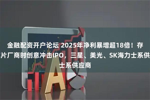 金融配资开户论坛 2025年净利暴增超18倍！存储芯片厂商时创意冲击IPO，三星、美光、SK海力士系供应商